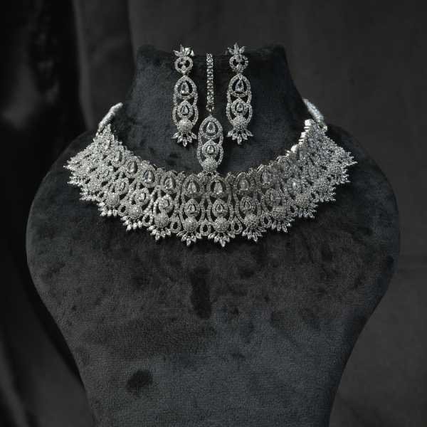 Cubic Zirconia Bridal Choker Set