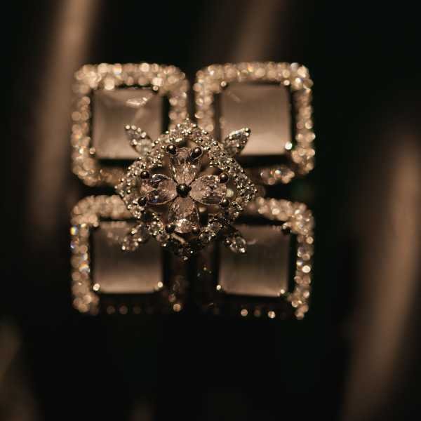 Square Crystal Statement Ring
