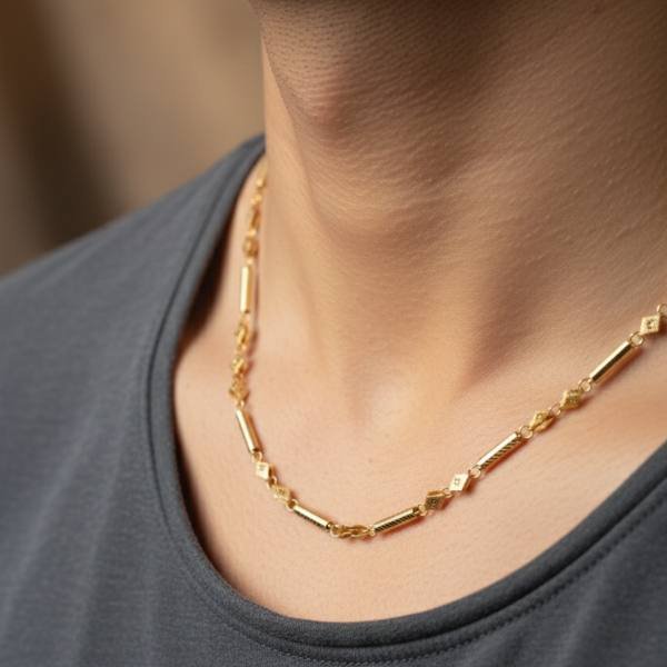 1 Gram Gold Plated Long Chain For Daily Wear
