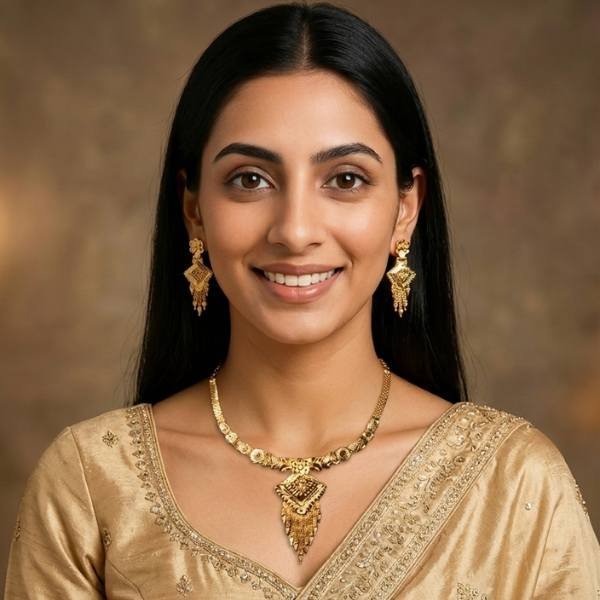 Elegant Gold Plated Necklace Set For Women