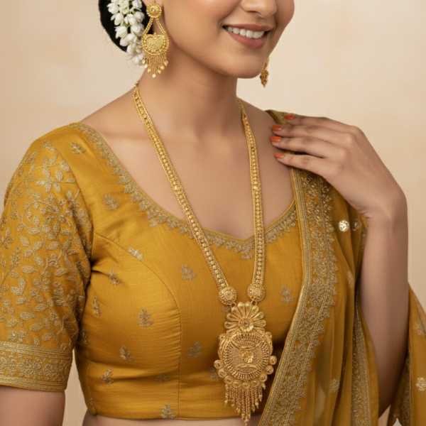 Majestic Peacock Heritage Gold Necklace Set