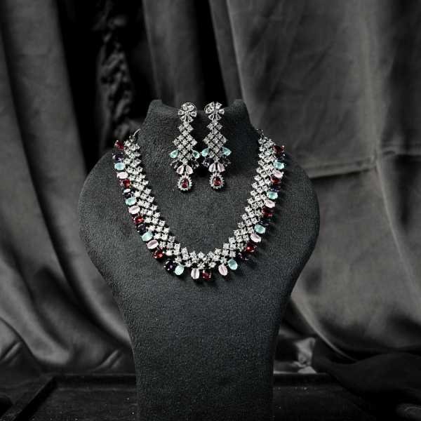 Multi Color Statement Necklace Set